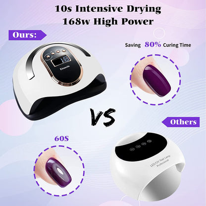 Gel Nail Dryer Lamp UV LED Smart Sensor LCD Display Drying Nail
