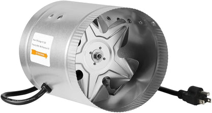 iPower 6 Inch Inline Duct Fan W/Low Noise Booster Exhaust