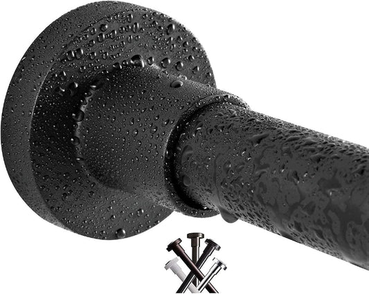 Shower Curtain Rod Stainless Steel Never Rust Tension Rod, Black