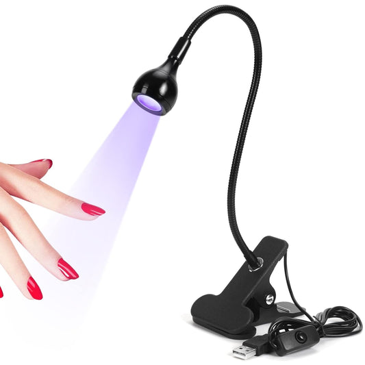 UV LED Nail Dryer Lamp W/ Securing Clip Curing Gel Polish, Black