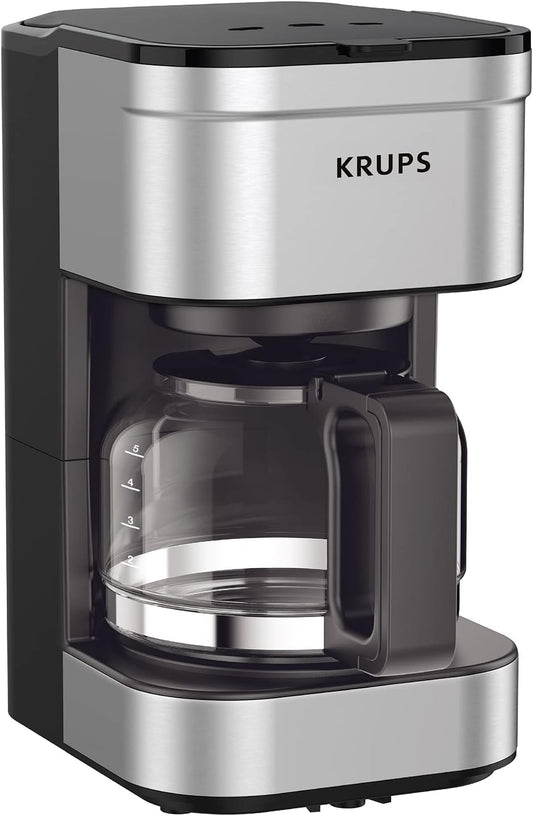 Simply Brew Coffee Maker Filter Drip 5 Cup Coffee Maker, Silver