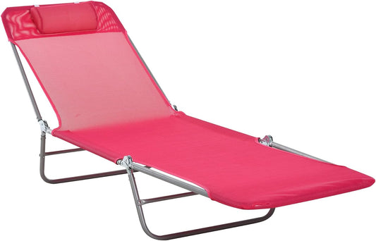 Folding Chaise Lounge Pool Sun Chair Patio Reclining Lounge