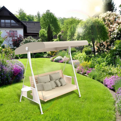 Swing Canopy Replacement Canopy Waterproof Seat Top Cover, Beige
