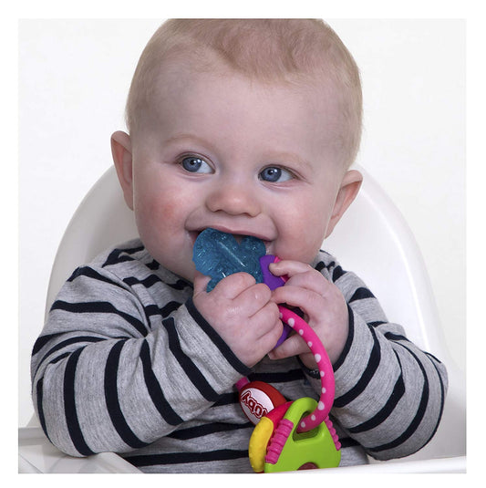 Teether Keys Easy To Hold Silicone Soothing Baby 3M Teether, Pink