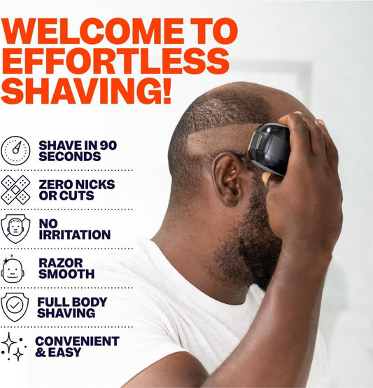Mens Electric Shaver Rotary Blades Wet/Dry Head & Body Razor Kit