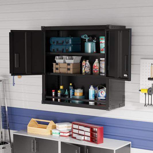 Wall Cabinet Locking Doors Wall-Mounted Floating Upper Cabinet