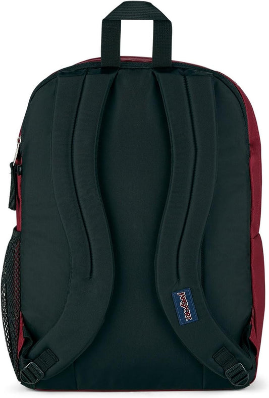 Student Backpack Ergonomic Shoulder Straps, 5-Compartments, Red