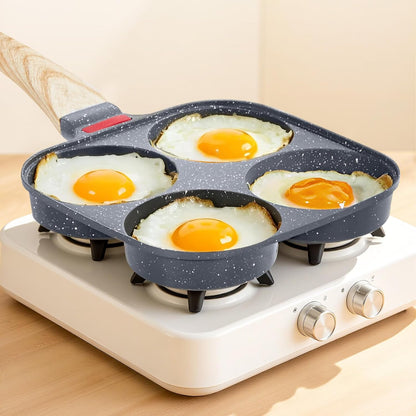 Egg Pan 4-Cup Nonstick Egg Frying Pan Aluminum Skillet Pancakes