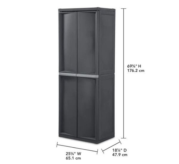 Freestanding 4-Shelf Storage Cabinet Adjustable 4-Shelves, Gray