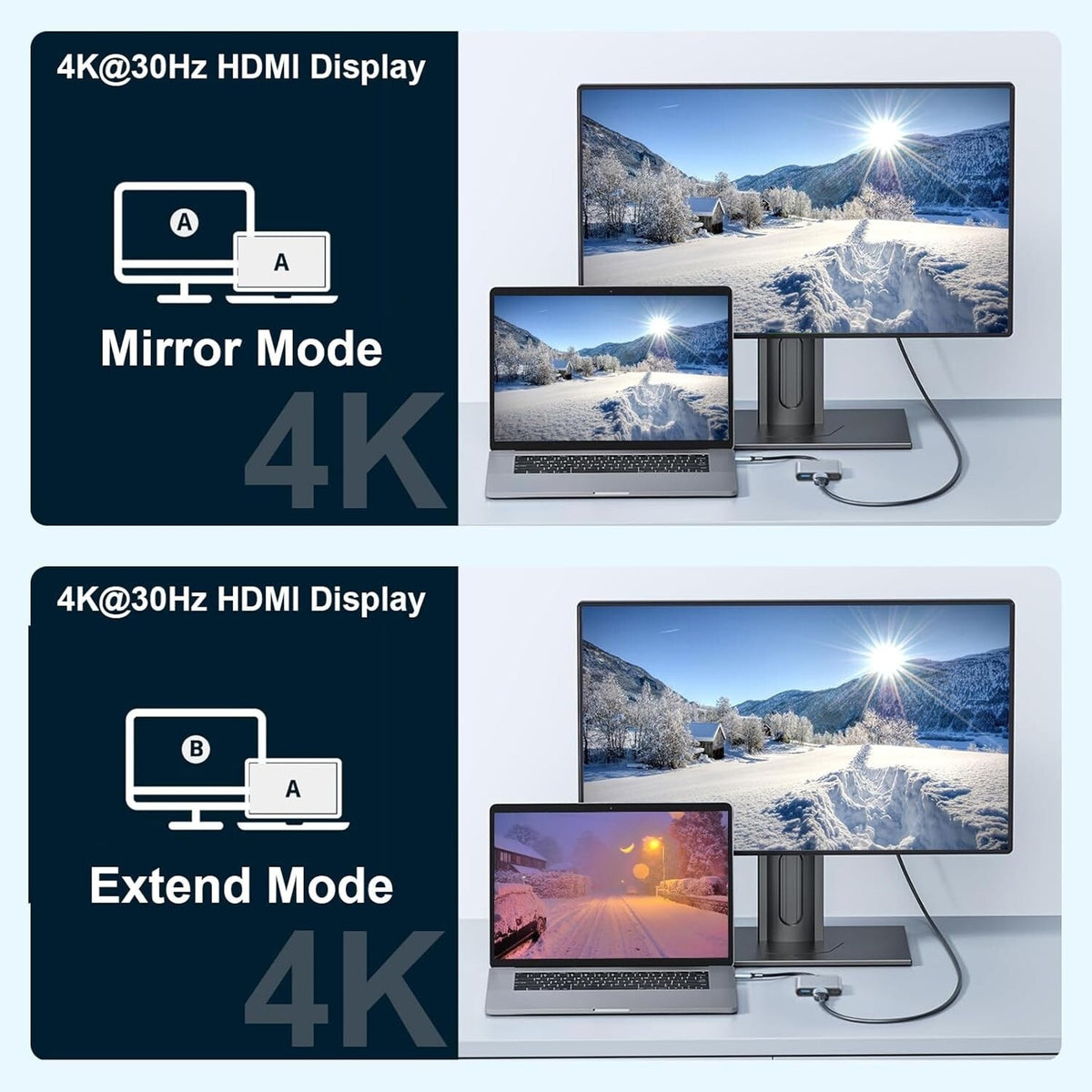 Digital AV Multiport Adapter USB-C To 4K HDMI AV Adapter, Grey