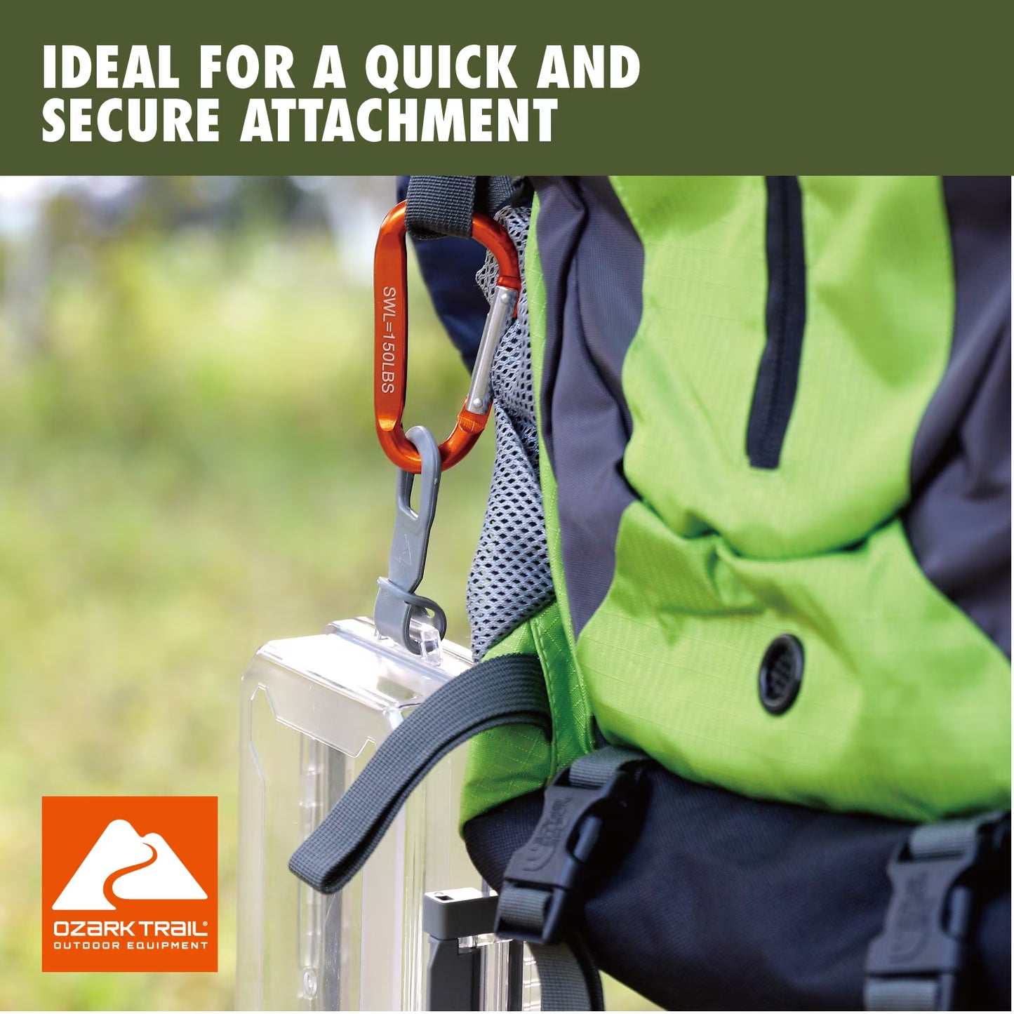 Spring-Loaded D-shaped Carabiners belt loops Carabiners, 2PK