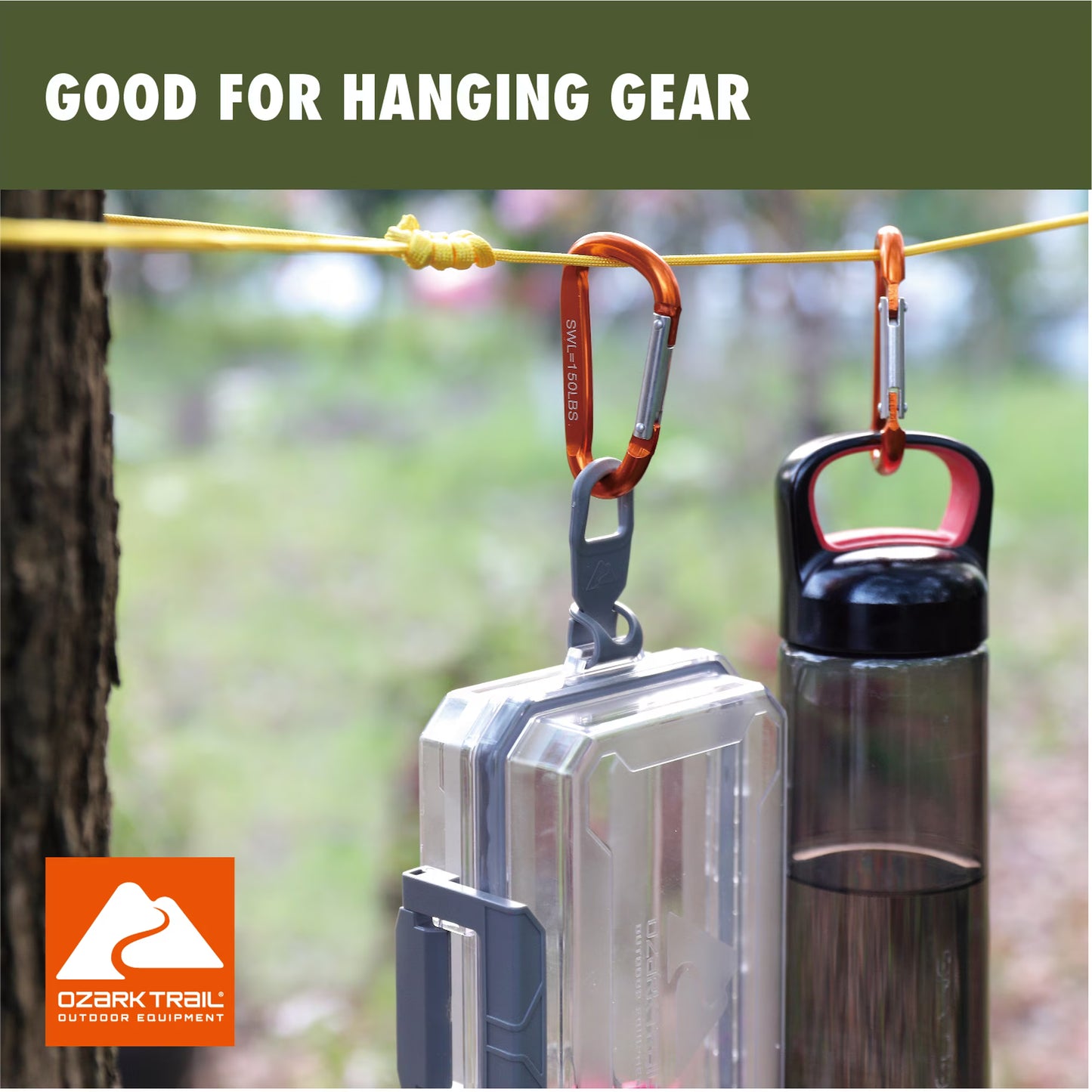 Spring-Loaded D-shaped Carabiners belt loops Carabiners, 2PK
