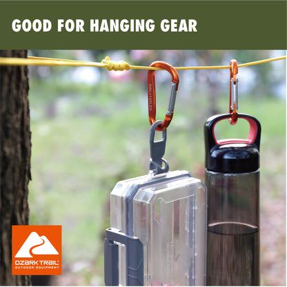 Spring-Loaded D-shaped Carabiners belt loops Carabiners, 2PK