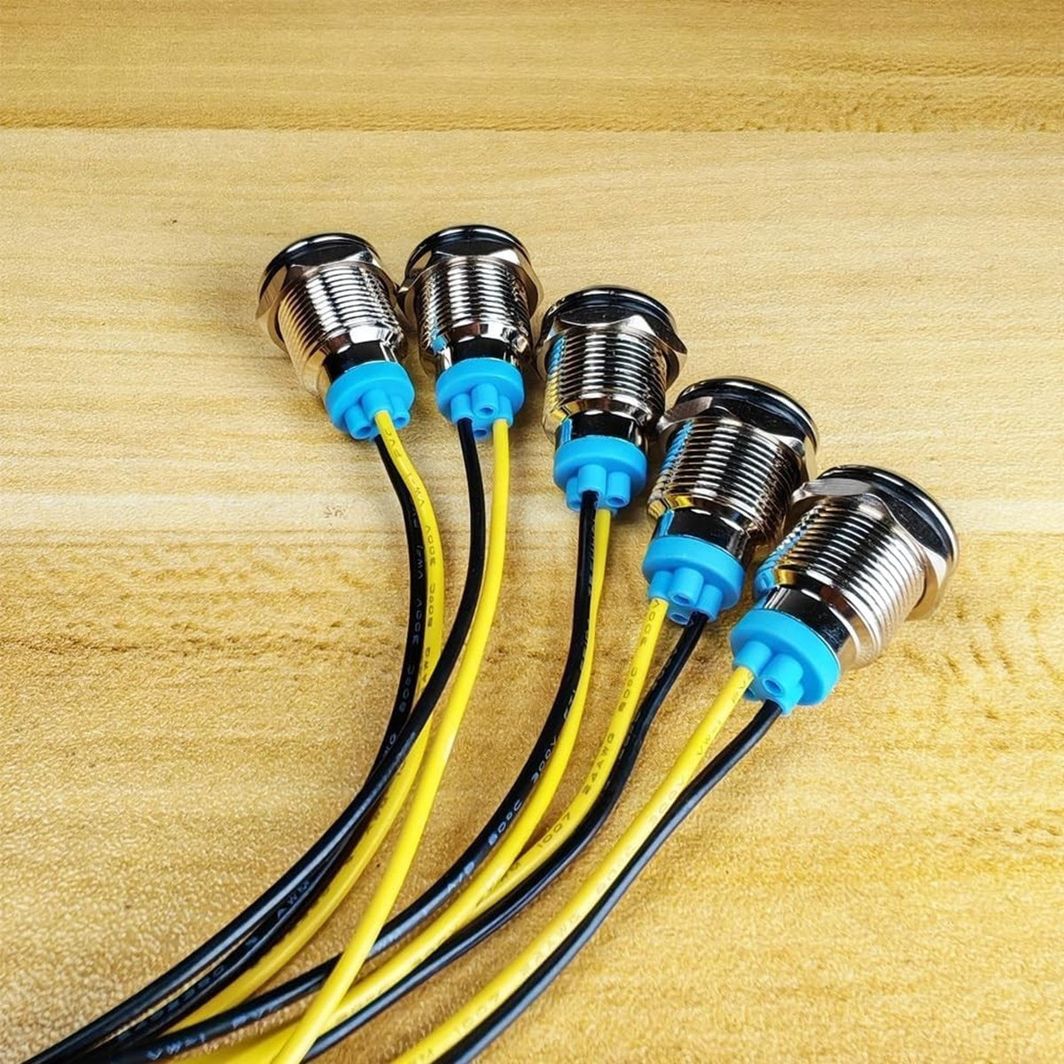LED Indicator Light 110/220VAC Waterproof 12mm Lamp, 5pcs- RED