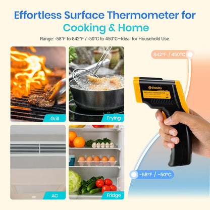 Infrared Thermometer Temp Control Tool,-50 To 450C, Yellow