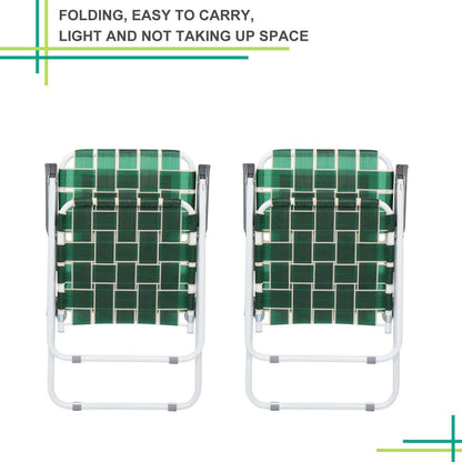 Folding Web Lawn Chair Portable Beach Camping Chair-2 Pack