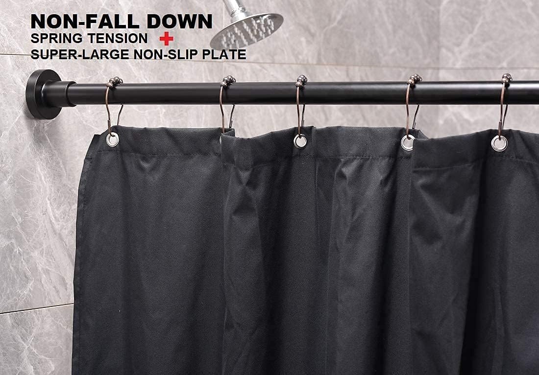 Shower Curtain Rod Stainless Steel Never Rust Tension Rod, Black