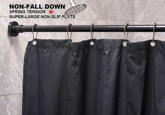 Shower Curtain Rod Stainless Steel Never Rust Tension Rod, Black