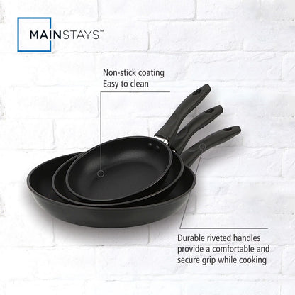 Aluminum Triple Non-Stick Skillet Everyday Use Set, 7", 9"&11"