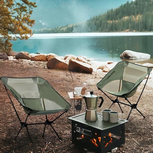 Portable Folding Chair Camping Backrest Lounge Chair -Green
