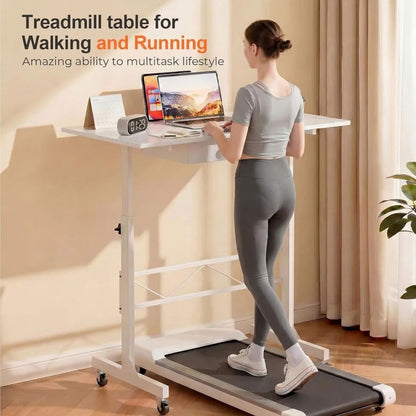 COMHOMA Small Standing Desk W/Storage Drawer 4-Level Rolling Desk