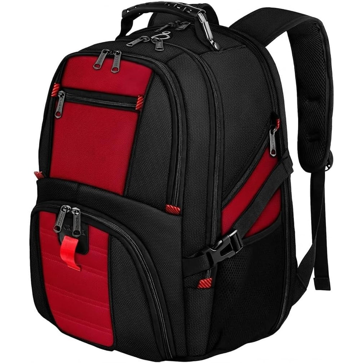 Large Backpack 17" Laptops USB Port Bookbag Work Backpack, Red