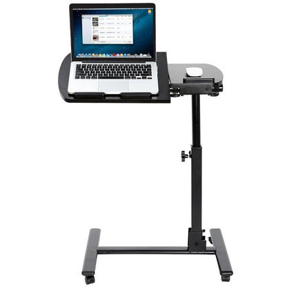 Rolling Desk Adjustable Height Laptop Desk W/Mousepad Desk, Black