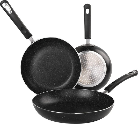 Nonstick Frying Pan Set-3-Pieces Aluminum Skillet,8", 9.5" & 11"