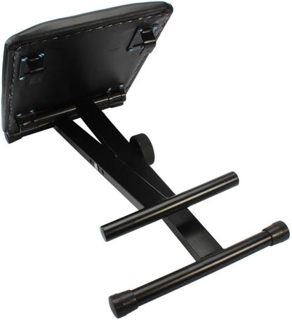 Portable X-Style Stool PU Leather Keyboard Folding Bench, Black