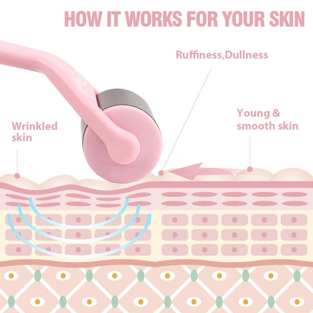 Massager Ice Roller Face Skin Care Cold Roller Body Massager-Pink