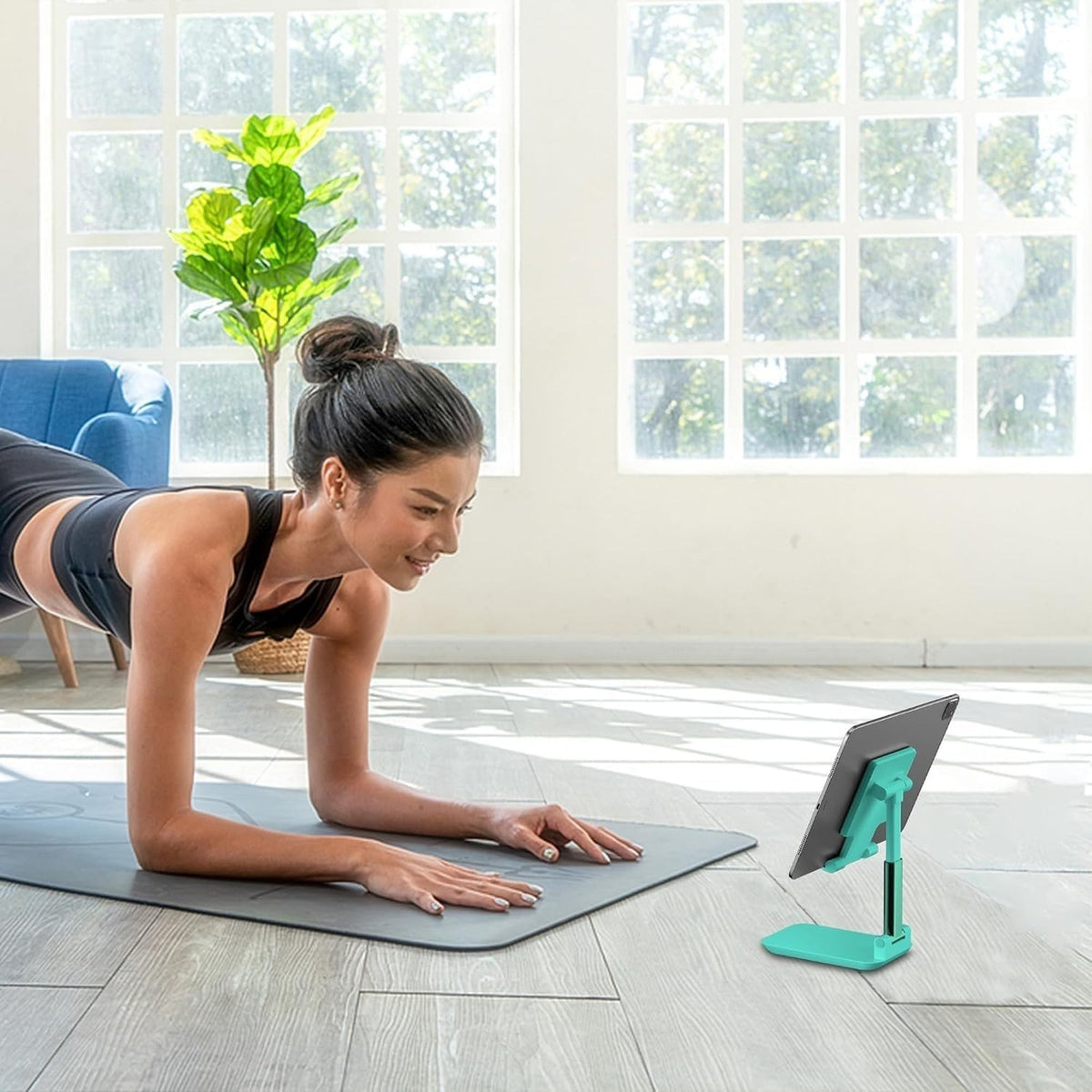 Foldable Stand Phone Adjustable Height Angle Desk Stand, Green