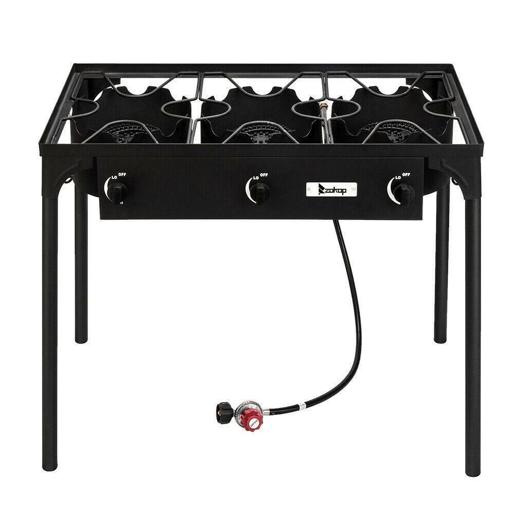 Portable Propane 3-Burner Gas Cooker Outdoor Camping Stove Grill