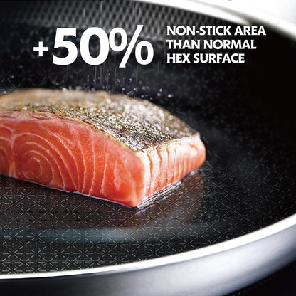 Hybrid Frying Pan Non Stick Stainless Steel Skillet, 10"