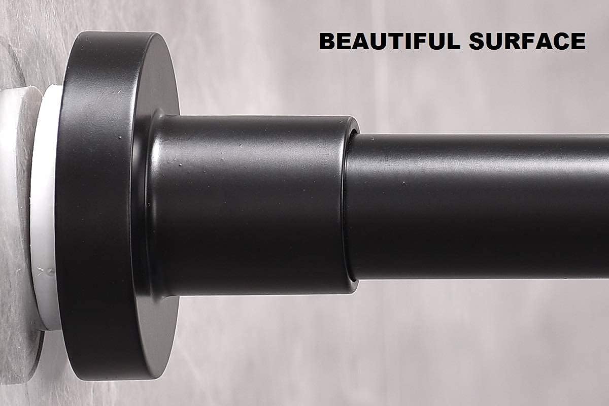 Shower Curtain Rod Stainless Steel Never Rust Tension Rod, Black