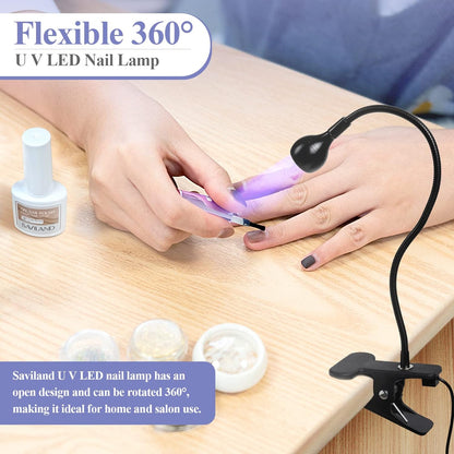 UV LED Nail Dryer Lamp W/ Securing Clip Curing Gel Polish, Black