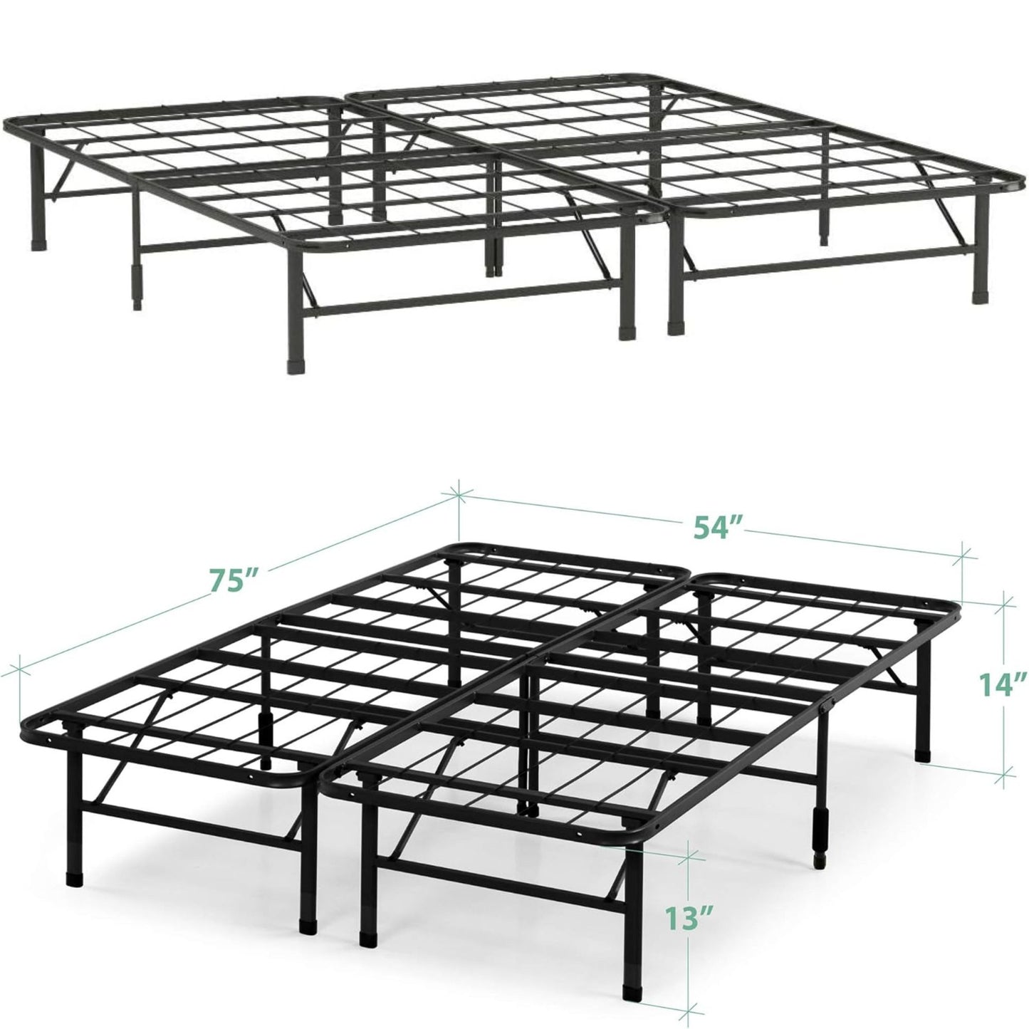 Metal Platform Bed SmartBase 14"H Underbed Storage, Full Size