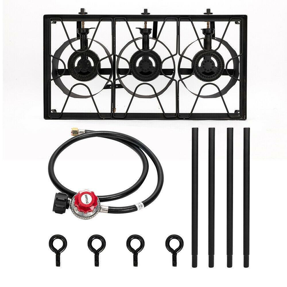 Portable Propane 3-Burner Gas Cooker Outdoor Camping Stove Grill