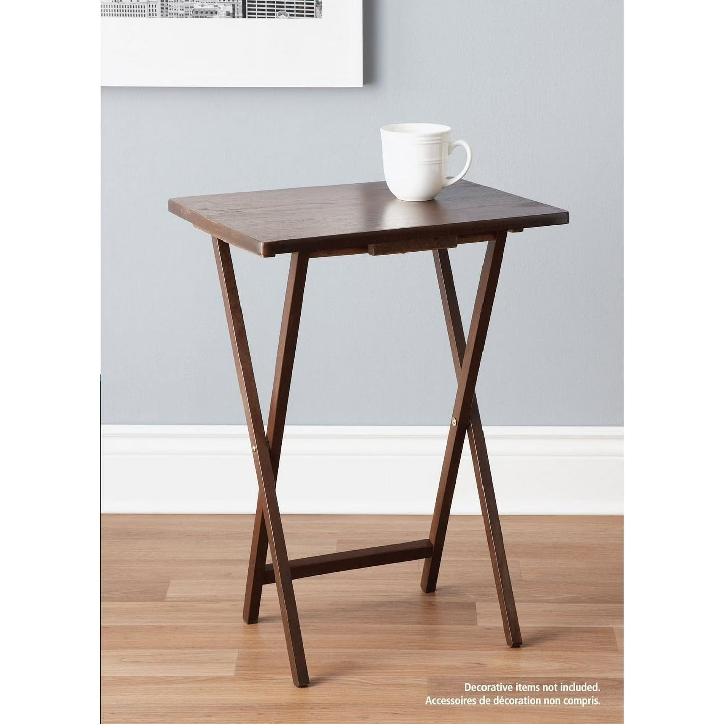 Folding TV Tray Table Lightweight Portable Tray Table- Walnut