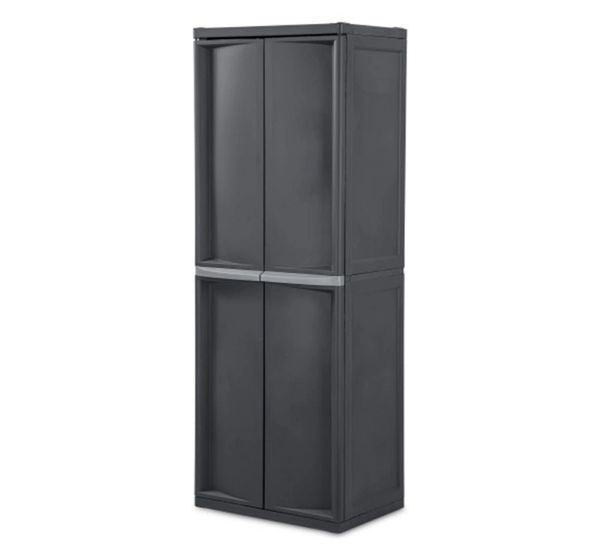 Freestanding 4-Shelf Storage Cabinet Adjustable 4-Shelves, Gray