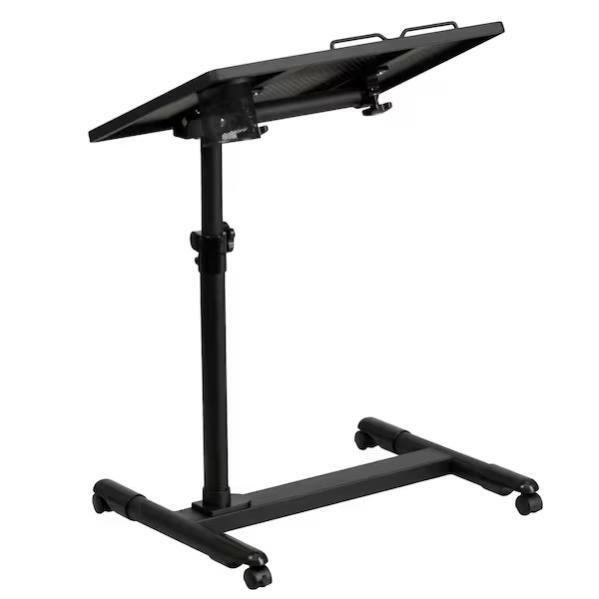 Height-Adjustable Desk Standing Steel Mobile Computer Desk, Black