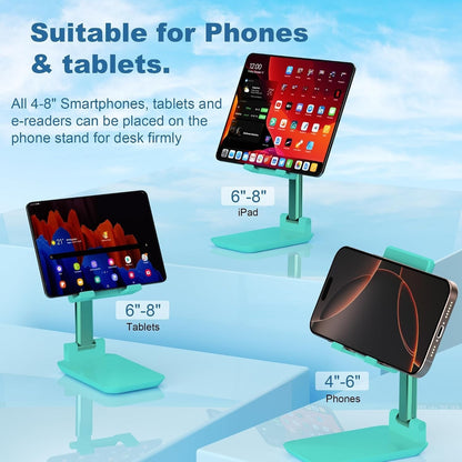 Foldable Stand Phone Adjustable Height Angle Desk Stand, Green