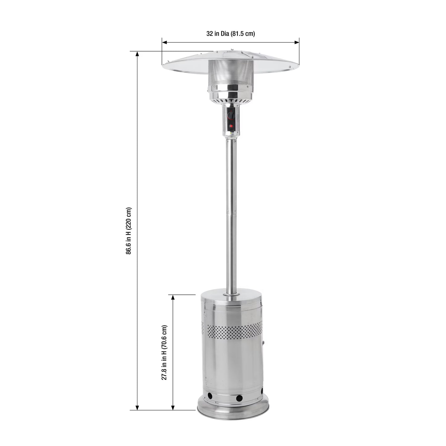 Propane Gas Heater Freestanding Patio Stainless Steel Heater
