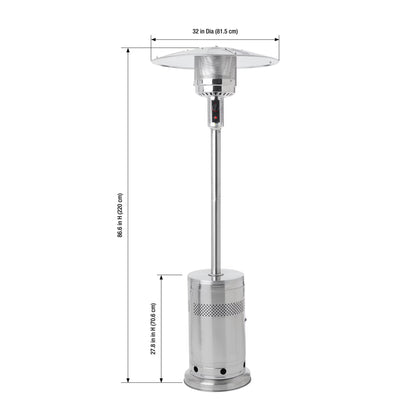 Propane Gas Heater Freestanding Patio Stainless Steel Heater