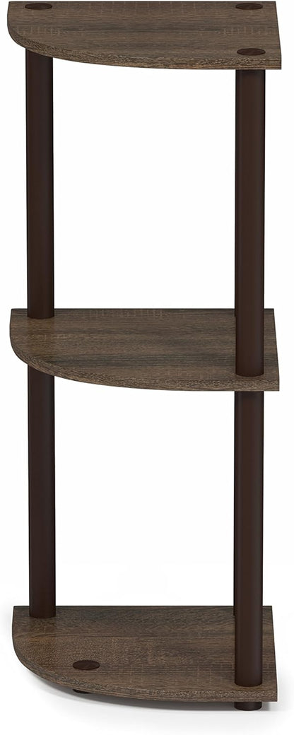 Corner Display Rack 3-Tier Decor Multipurpose Shelving Unit-Brown