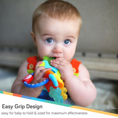Teether Keys Easy To Hold Silicone Soothing Baby 3M Teether, Blue