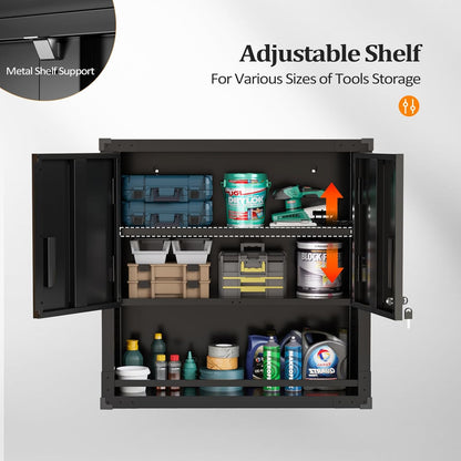 Wall Cabinet Locking Doors Wall-Mounted Floating Upper Cabinet