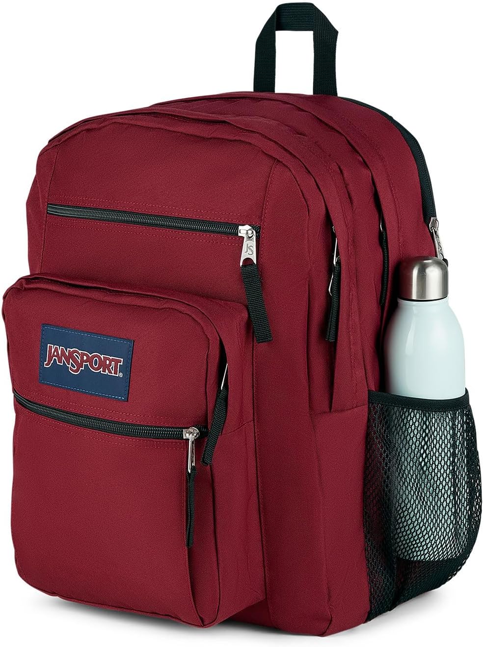 Student Backpack Ergonomic Shoulder Straps, 5-Compartments, Red