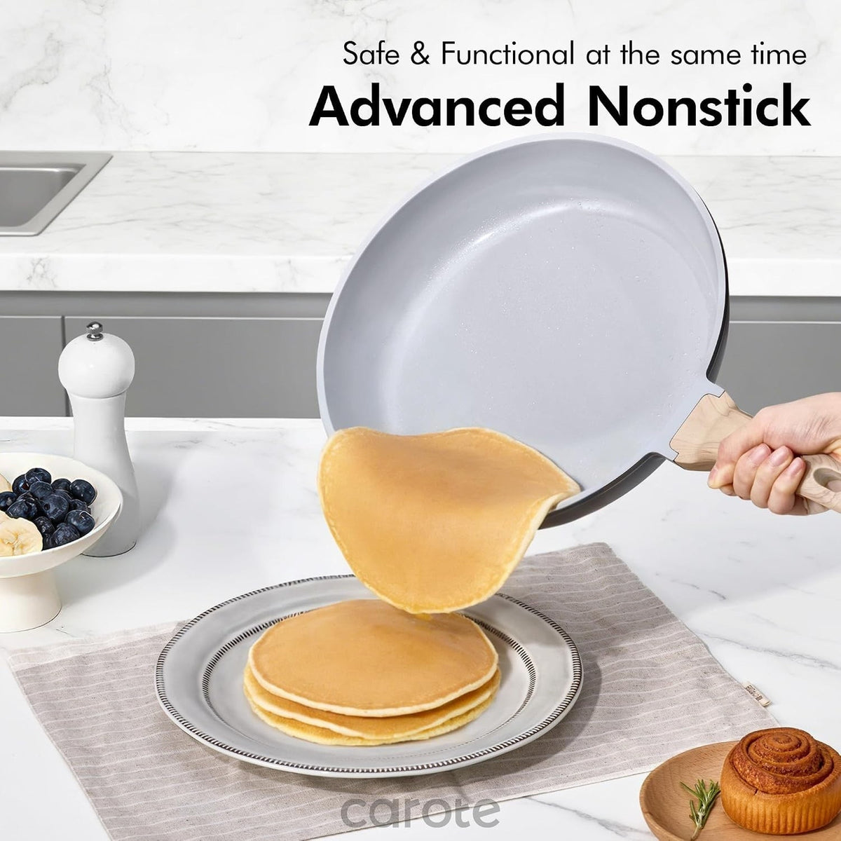 Cookware Set 21 Pcs Ceramic Nonstick Induction Pans Set, Black