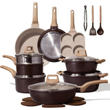 Cookware Set 21 Pcs Ceramic Nonstick Induction Pots Pans Set,
