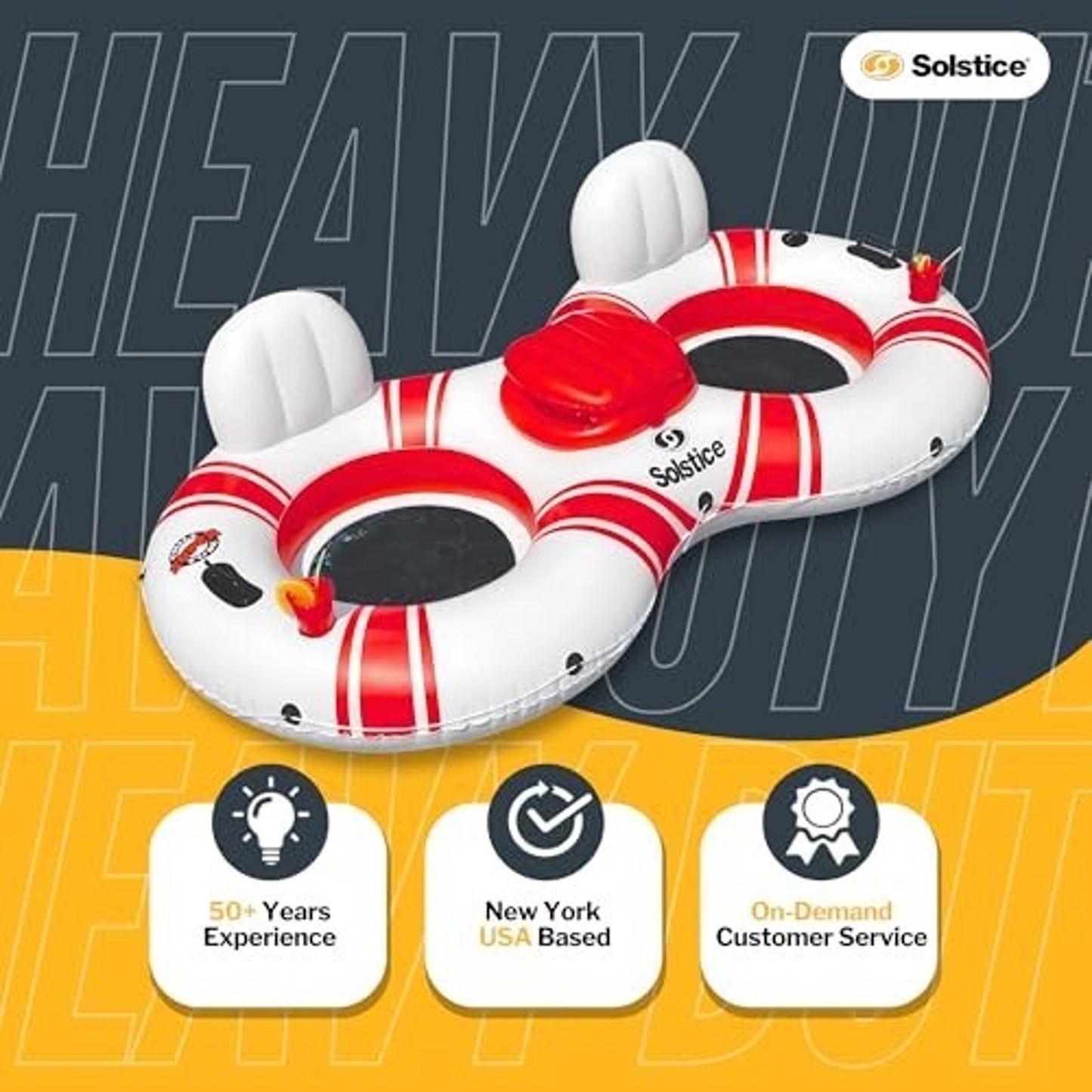 Duo Inflatable Tube Cupholders & Cooler River floating Raft